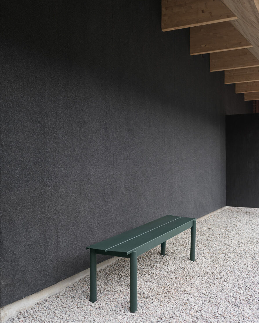 Linear-steel-bench-dark-green-170-cm